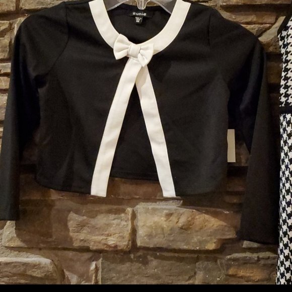 GIRLS BLACK AND WHITE HOUNDSTOOTH PAGEANT INTERVIEW DRESS SUIT NWT - Picture 4 of 5